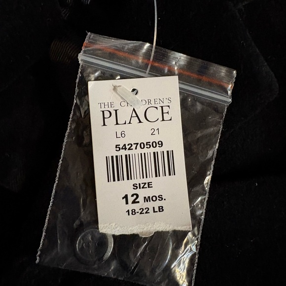 🎩 Baby Boy Black Velvet Blazer NWT | The Children’s Place 12M - Picture 6 of 6